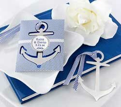 "Anchor" Nautical-Theme Brushed-Metal Book Mark 