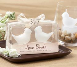 "Love Birds" White Bird Tea Candles 