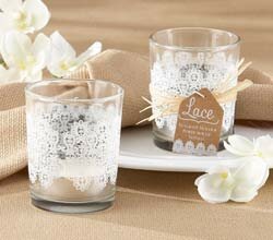 "Lace" Glass Tealight Holder (Set of 4) 