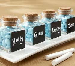 "Chalkboard" Glass and Cork Favour Jars (Set of 12) 