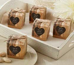 "Hearts in Love" Rustic Favour Box (Set of 24) 